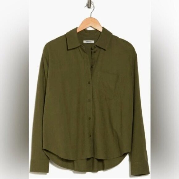 NWT Madewell Linen Blend Top Size Small Boy Long Sleeve Button Down - Picture 5 of 5